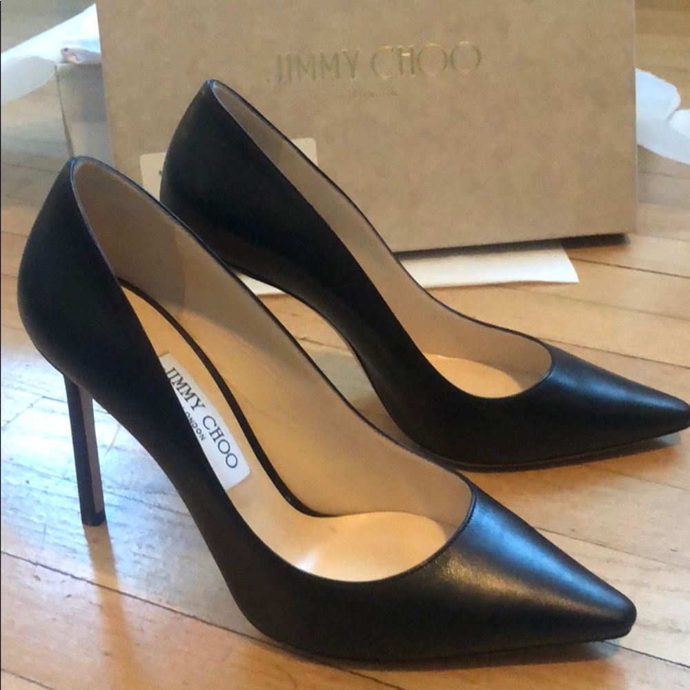 Jimmy Choo Romy 100 Black Leather size 38